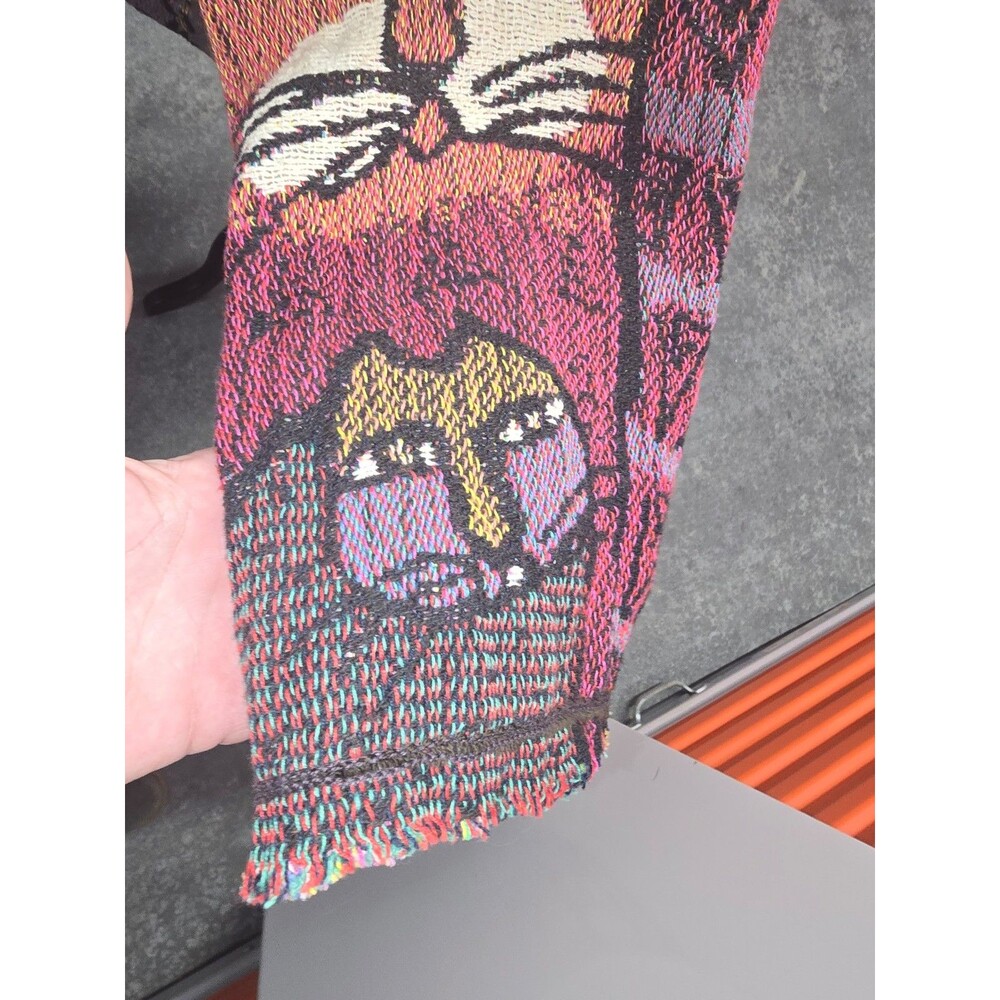 Vtg Laurel Burch woven tapestry blazer of CATS! - Picture 6 of 12